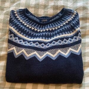 Chaps Blue and White fair isle Sweater